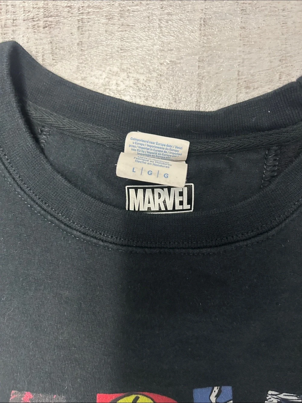 Marvel black Sweatshirt with Multicolor Character Logo